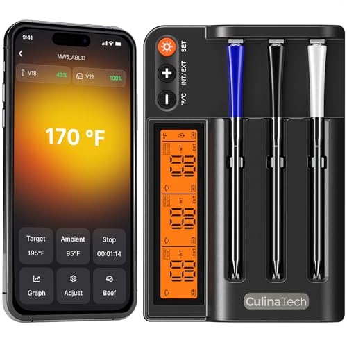 750ft Wireless Meat Thermometer Long Range for Smoker