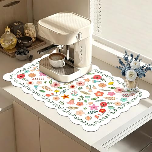 Scalloped Dish Drying Mats for Kitchen Counter