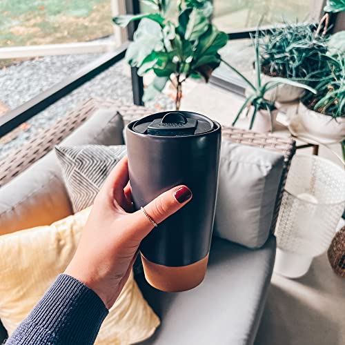 Double Wall Ceramic Coffee Travel Mug with Lid