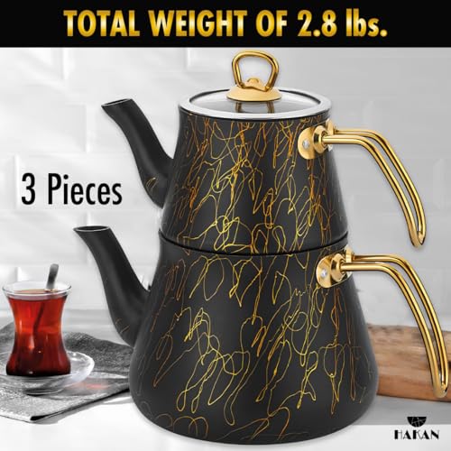 Black & Gold Avangarde Granite Teapot Set (2 Count)