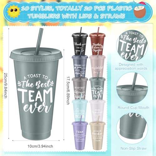 60 Pcs Employee Appreciation Gifts Bulk 24 oz Thank You Tumbler with Lid and Straw Mini Spiral Notebooks and Pens Appreciation Gifts for Team Employee Coworkers Teacher (60 Count)