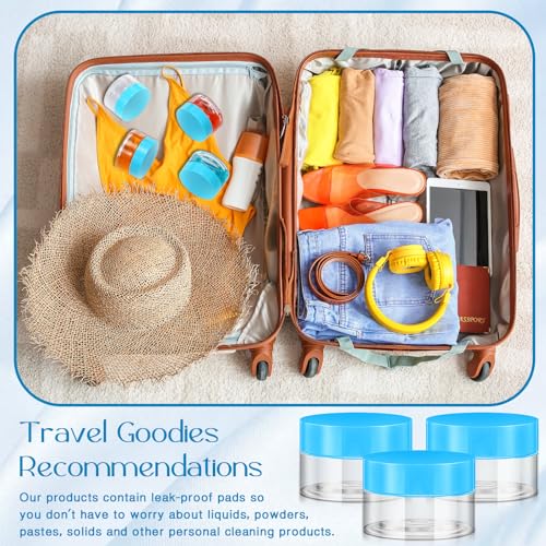 4 Pcs Plastic Jars Wide Mouth with Lids (4 Count)