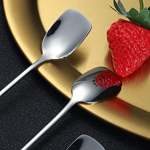 Long Coffee Spoons Steel Set of 6 Stainless Coffee Stirrer Iced Cream Scoop Cocktail Mixing Spoons (6 Count)