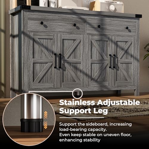 55" Sideboard Buffet Cabinet with Storage