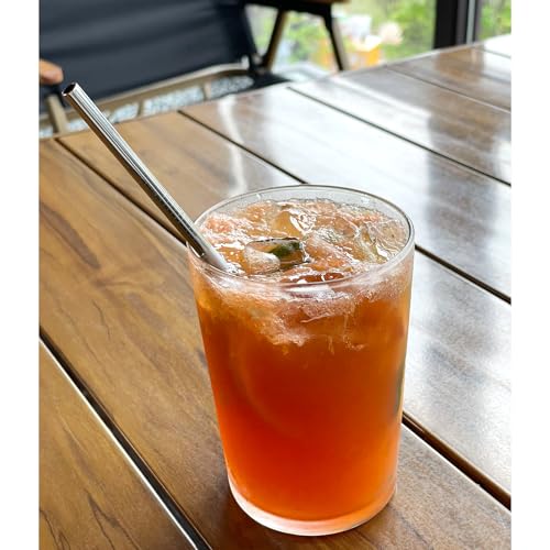 Stainless Steel Straws Metal Reusable Drinking Straw for Juice Iced Coffee Cold Beverage Water Highball Glasses 12 (8 Count)