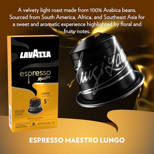 Espresso Maestro Lungo Aluminum Capsules Compatible with Nespresso* Original Machines (60 Count)
