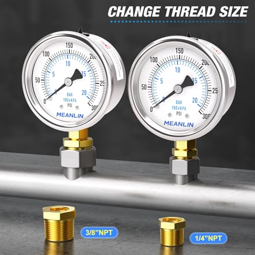 0~300Psi Dry Pressure Gauge Stainless Steel 1