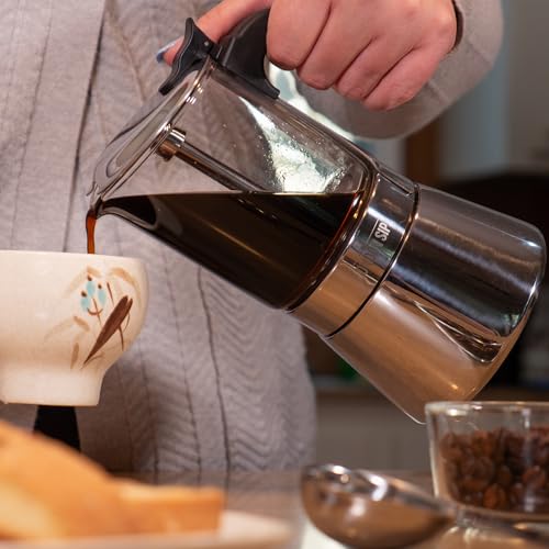 Glass and Stainless Steel Stovetop Espresso Maker
