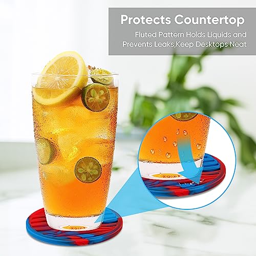 6 Pcs Rubber Drink Coasters Holder Silicone Cup Mat Outdoor Plastic Coaster