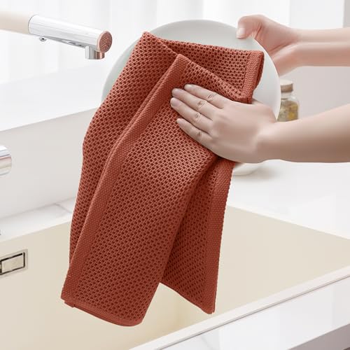 100% Cotton Oversized Waffle Weave Kitchen Towels 4 (4 Count)