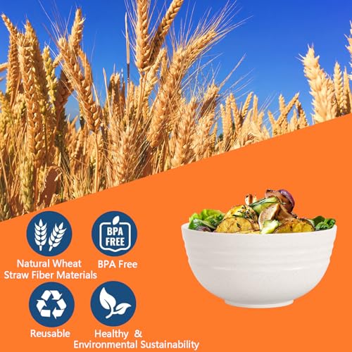 Non Ceramic】 68 Oz Salad Bowls (6 Count)