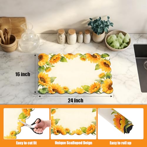 Scalloped Dish Drying Mats for Kitchen Counter