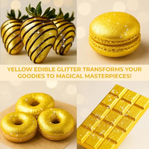 Bulk 20g Yellow Edible Glitter for Drinks