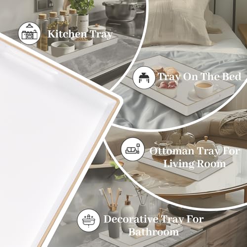 White Decorative Tray for Coffee Table