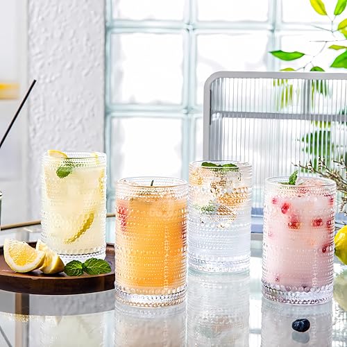 2 Pcs Iced Coffee Glasses Cups with Glass Lids and Straws (2 Count)