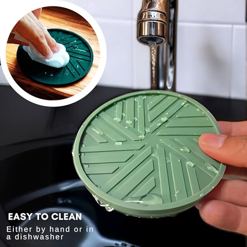 Silicone Coasters Set of 6 with Gold Holder