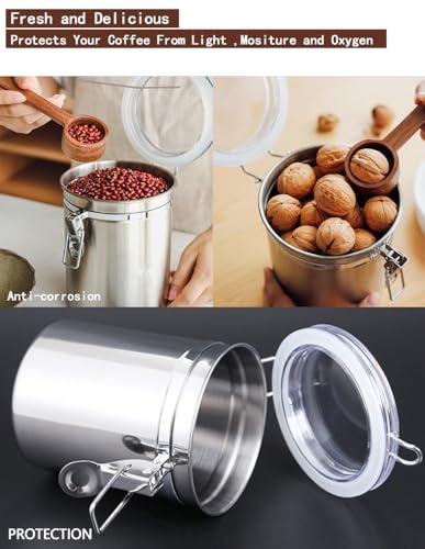 Stainless Steel Food Container with Clear Lids Airtight Storage Container Stackable Small Canisters Kitchen Pantry Storage for Cereal