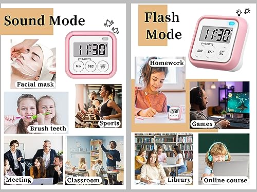 Timer Kitchen Timers for Cooking Classroom Timer for Kids Teachers Magnetic Digital Timers 4 Pack (4 Count)