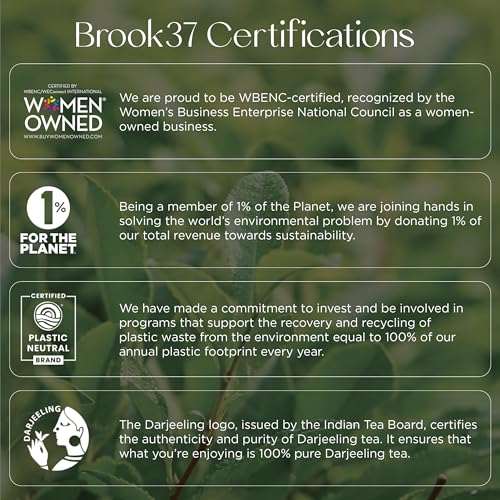 Brook37 Aurum Collection Luxury Loose Leaf Tea Gift Set with Brass Infuser (3 Count)