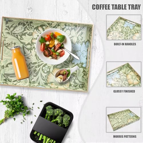Plastic Serving Tray with Handles for Coffee Table