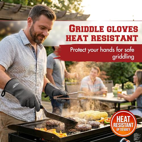Silicone Griddle Grill Gloves Heat Resistant Oven Mitts