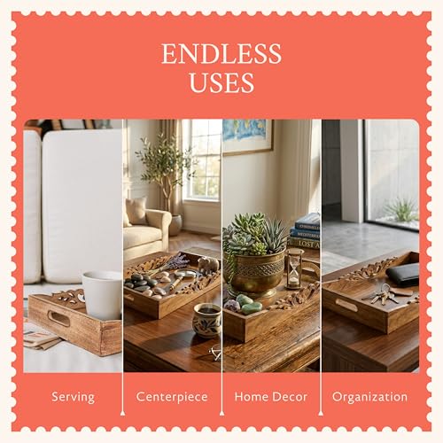 Orchid Mango Wood Serving Tray