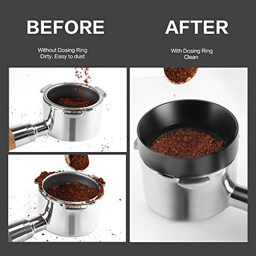 Aluminum Espresso Coffee Dosing Funnel Dosing Ring Funnel Replacement for 53mm Portafilters Espresso Machine Espresso Hand Tampers Accessories