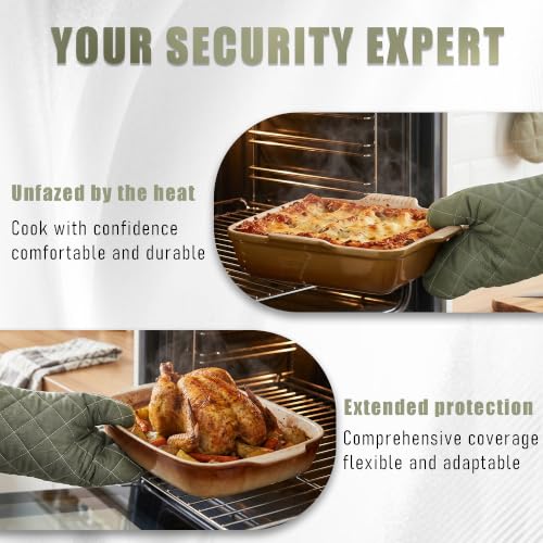 15" 425°F Terry Oven Mitts Quilted Heat Resistant Kitchen (2 Count)