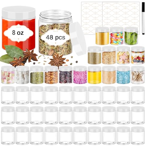 8 OZ Plastic Jars (48 Count)