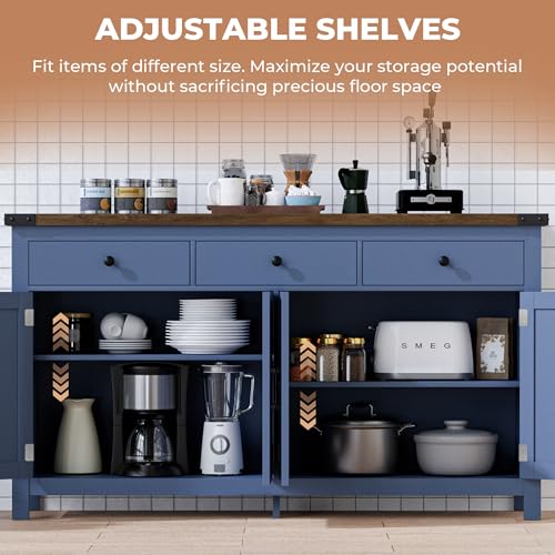 63" Sideboard Buffet Cabinet with Storage