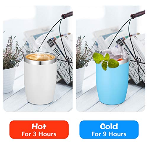 Stainless Steel 12 oz Tumblers bulk Vacuum Insulated Double Wall Travel Tumbler with Lid and Straw Reusable Tumbler (12 Count)
