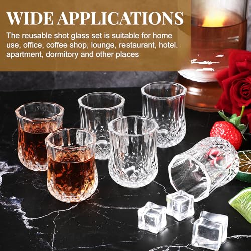 100 Pcs 1.7 oz Mini Shot Glasses Set Whiskey Tasting Glasses Heavy Duty Base Clear Shot Cup Cute Cordial Mini Wine Cups for Bourbon (100 Count)