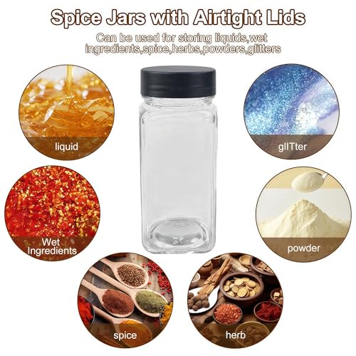 48 Spice Jars with Labels (48 Count)
