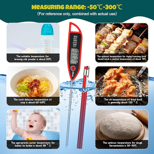 10 Set Digital Food Thermometer Long Probe Instant (10 Count)