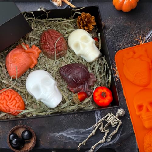 2 Pack Brain Heart Skull Cake Mold