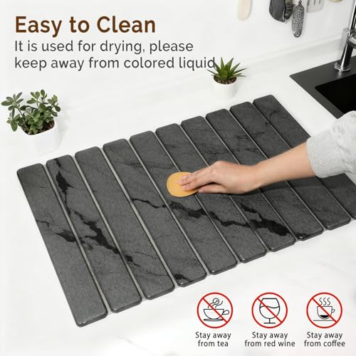 Large Stone Dish Drying Mat for Kitchen Counter (24 Sq Ft)