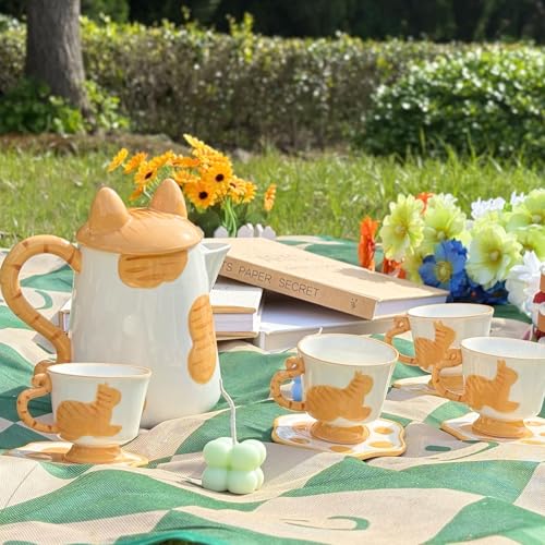 Ceramic Cat Tea Set