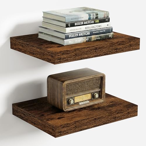 10x10 Inches Floating Shelves Wall Mounted Set of 2 (2 Count)