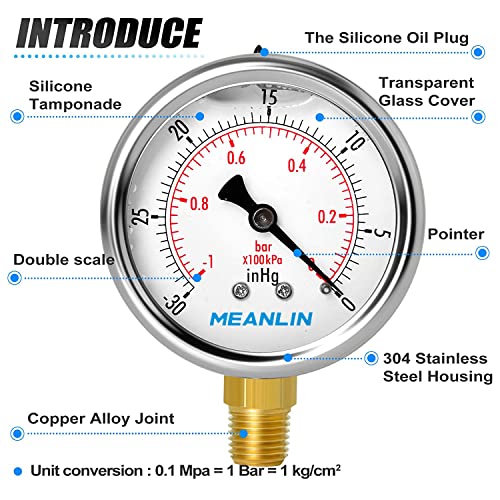 30inHG~0Psi Stainless Steel 1