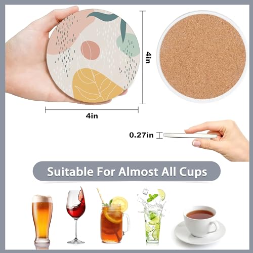 Drink Coasters Set of 6 with Holder