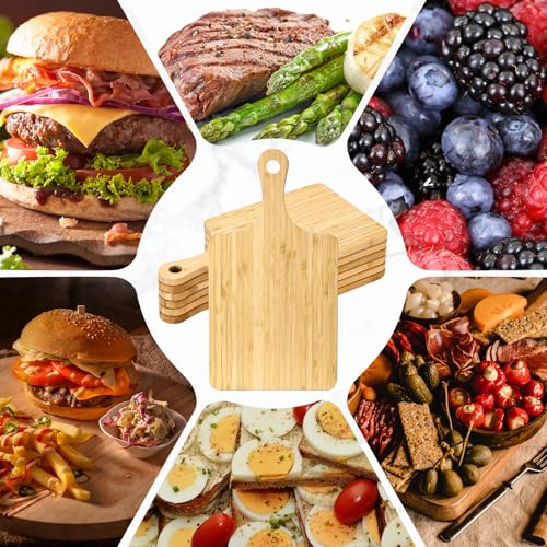 6 Pcs Bamboo Cutting Boards Bulk 13 Inch Thicken with Handle (6 Count)