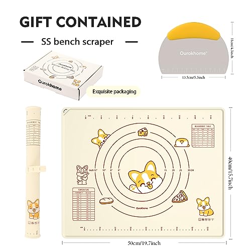 Silicone Baking Mat Sheet and Pastry Dough Cutter
