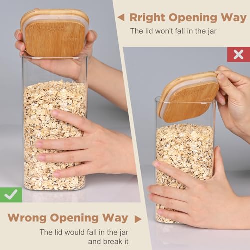 Glass Food Storage Jars Square 61oz (3 Count)