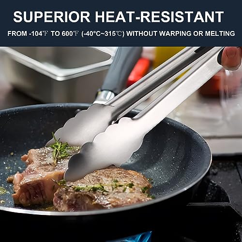 3 Pack 7" Mini Stainless Steel Locking Tongs (3 Count)