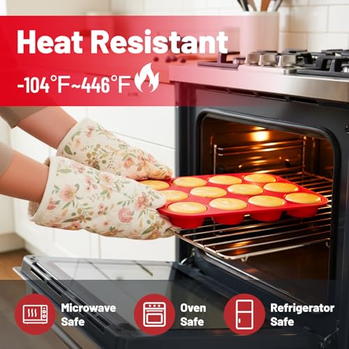 Silicone Muffin Pan with Metal Reinforced Frame (3 Count)