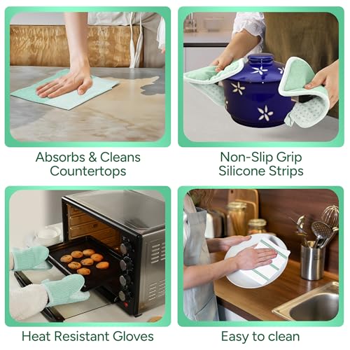 Potholders & Oven Mitts Heat Resistant (8 Count)