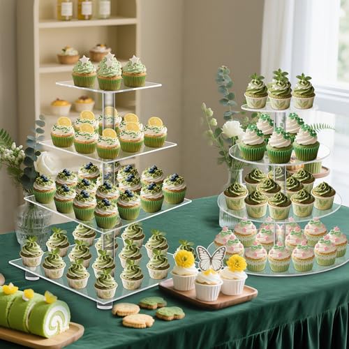 4 Tier Acrylic Cupcake Stand with 6“ Between Two Layers