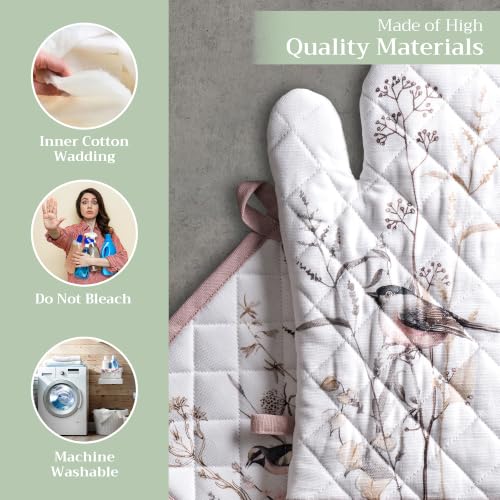 100% Cotton Oven Mitt & Pot Holder Set