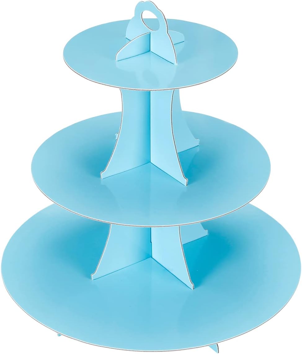 3-Tier Cupcake Stand, Cake Stand holder, Tiered DIY Cupcake Stand Tower for Dessert Table Displays, Birthday Theme Party Favors Decoration, Floral Tea Party, 12