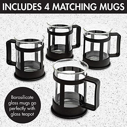 Half Moon Teapot Set with 4 Tea Cups